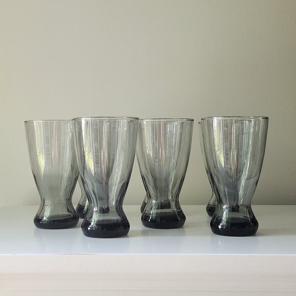 Vintage MCM Libbey Stax Smoky Gray Barware 12 oz Pilsner Beer Glass - Picture 3 of 8